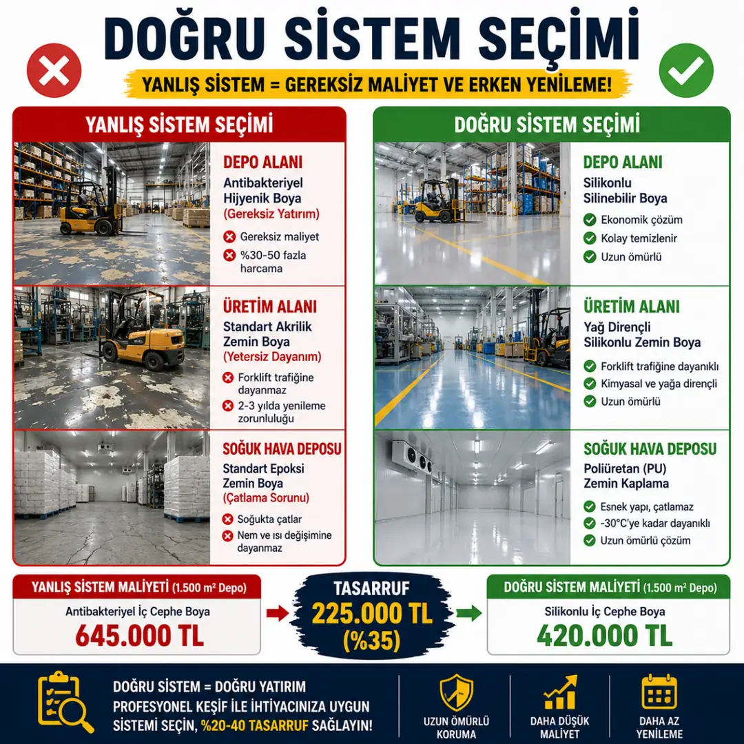 Fabrika için doğru boya sistemi seçimi epoksi silikonlu hijyenik boya karşılaştırması&nbsp;