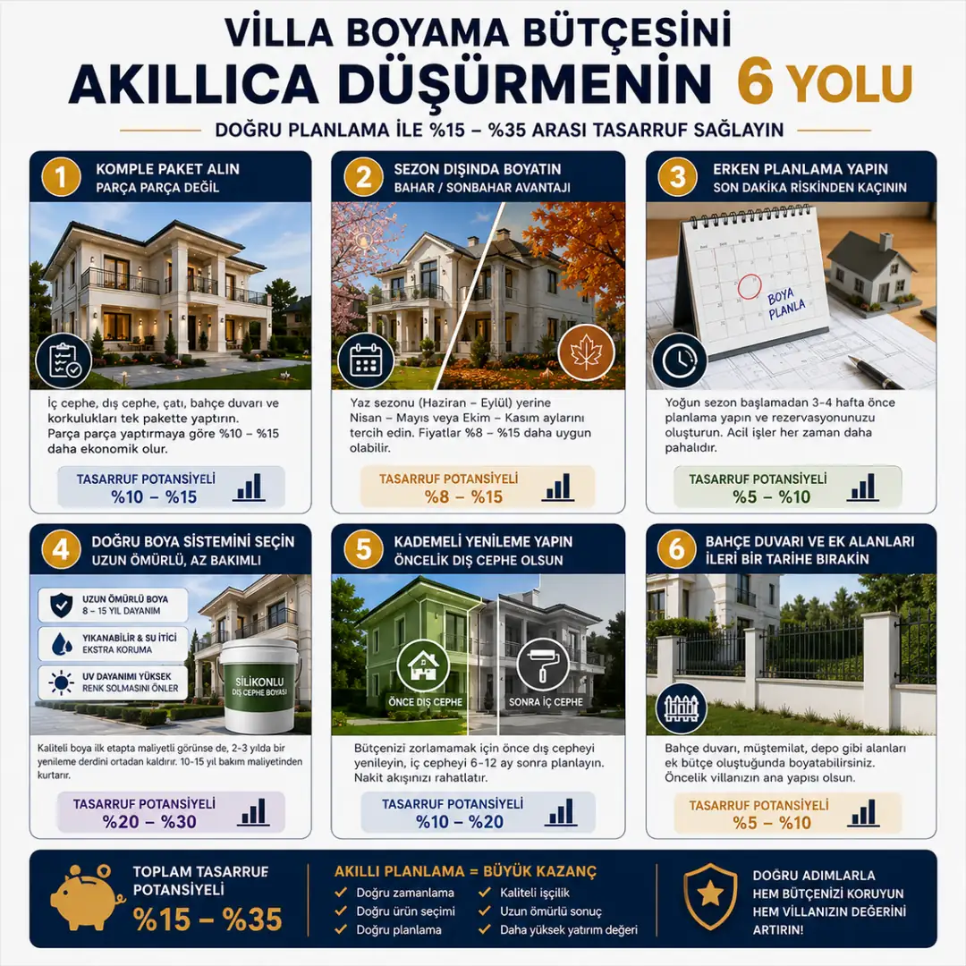 Villa boyama maliyetini düşürme yöntemleri ve bütçe tasarrufu önerileri&nbsp;