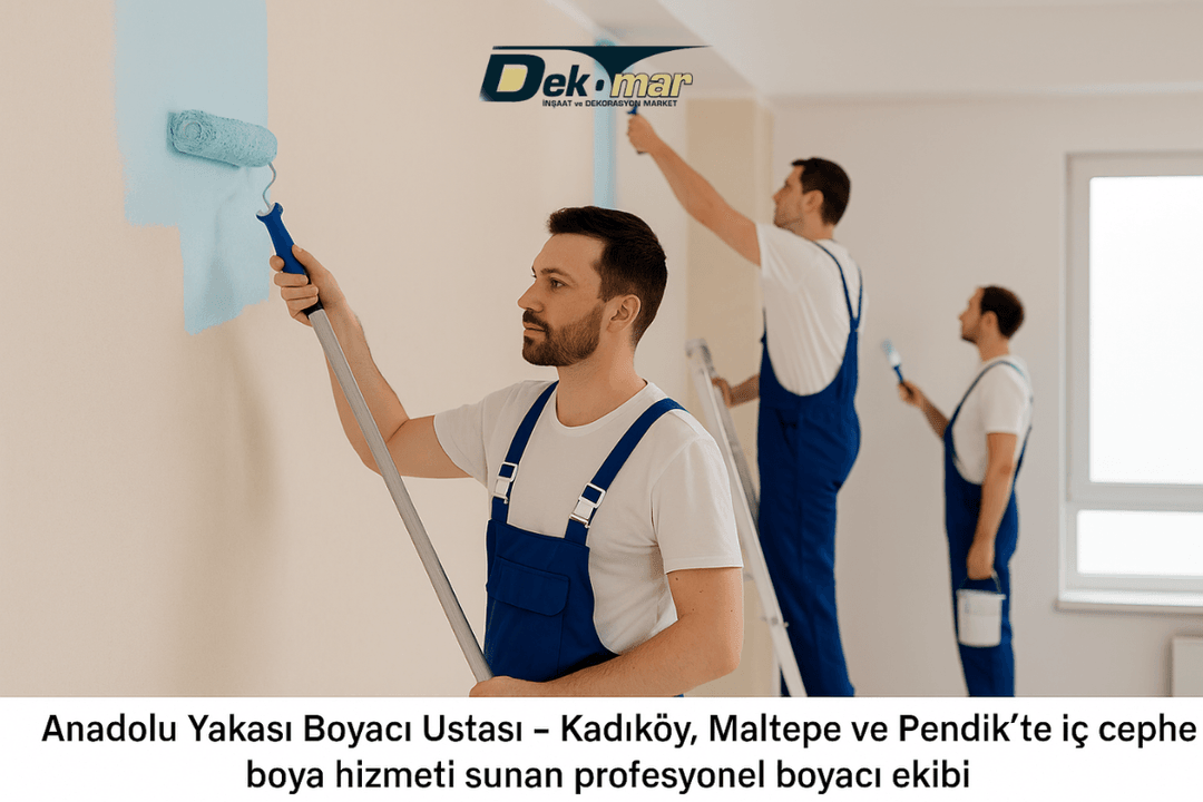 Anadolu Yakası boyacı ustası – Kadıköy, Maltepe ve Pendik'te iç cephe boya uygulaması yapan profesyonel ekip çalışması. 