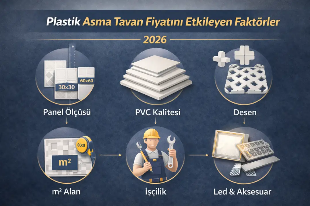Plastik asma tavan fiyatlarını etkileyen faktörler 2026&nbsp;
