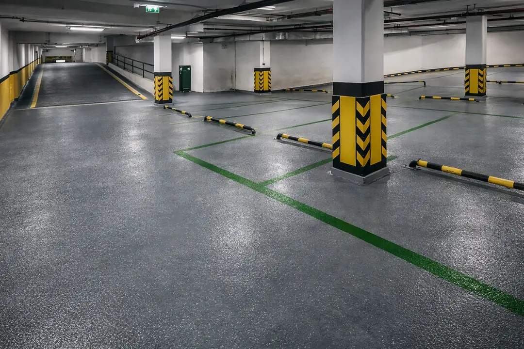 Rampalı otoparklar için kaymaz multilayer epoksi kaplama uygulaması