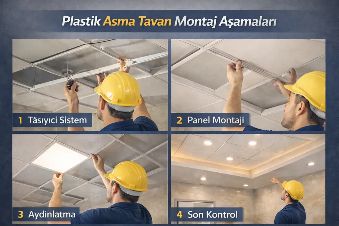 Plastik asma tavan montaj aşamaları ve uygulama süreci&nbsp;