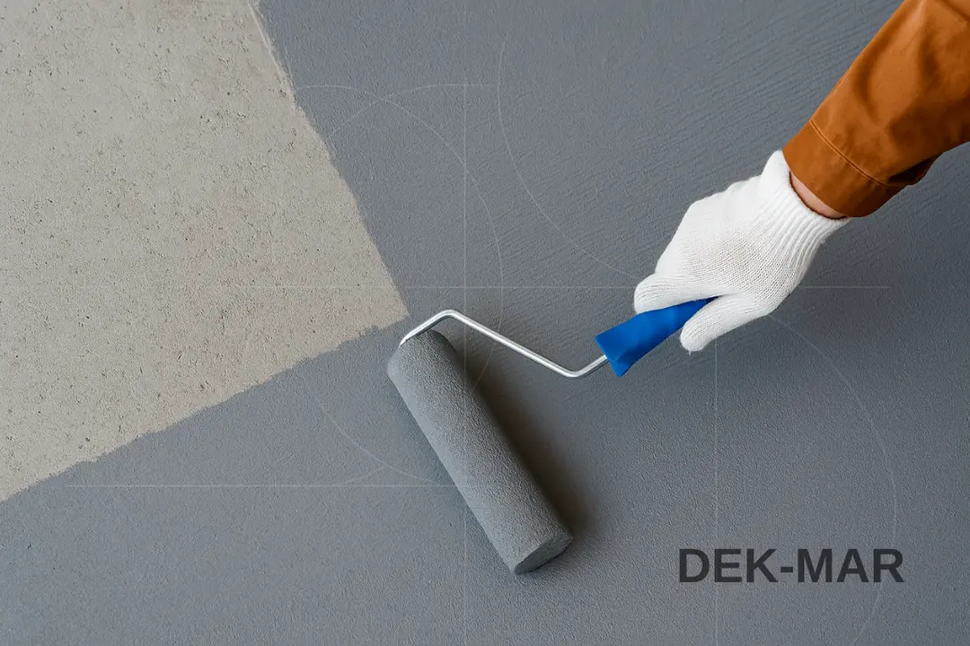 Tam elastik su yalıtımı uygulama sahnesi – rulo ile yüzeye uygulama – Dek-Mar İnşaat