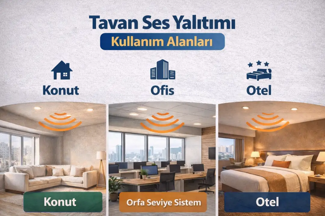 Ev, ofis ve oteller için tavan ses yalıtımı uygulama alanları&nbsp;
