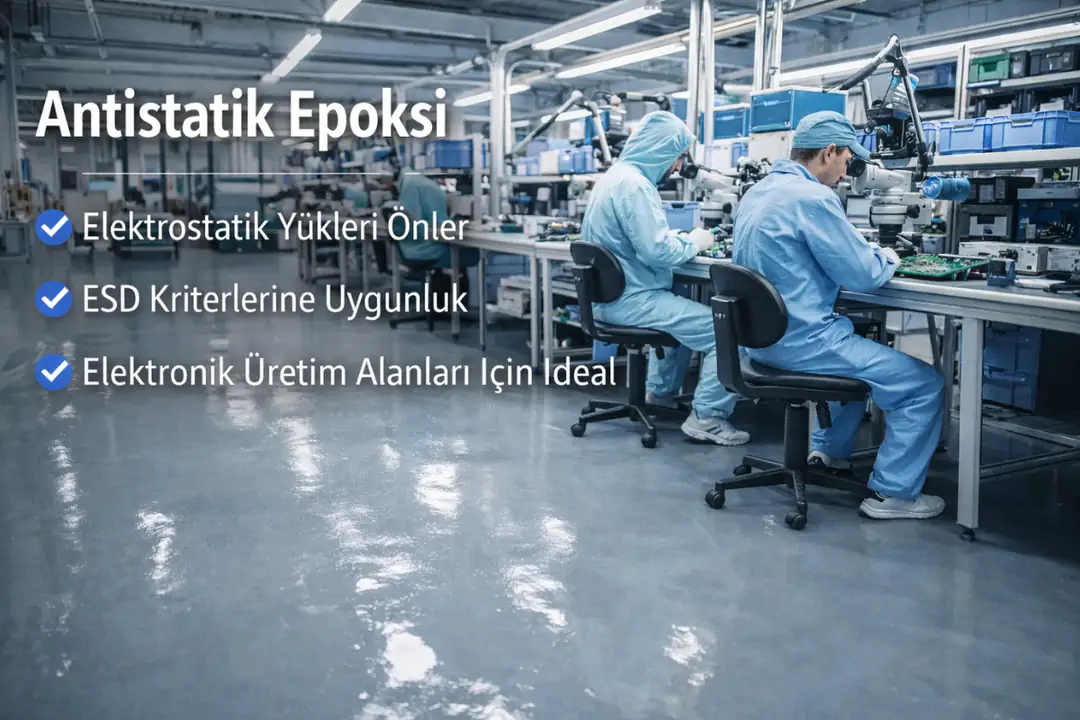 Antistatik ESD epoksi zemin kaplama elektronik üretim alanı&nbsp;