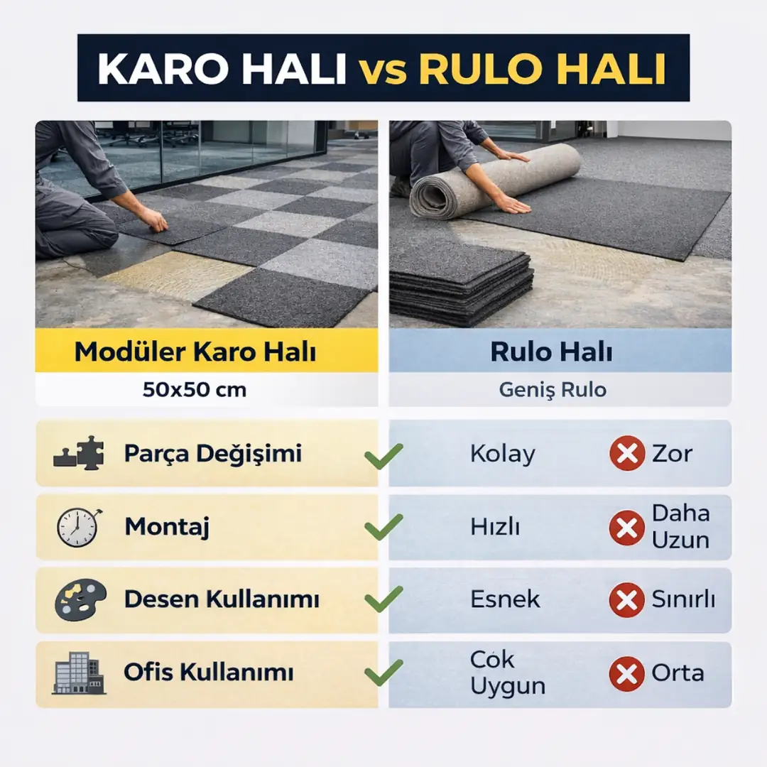 karo halı ve rulo halı zemin kaplama sistemleri karşılaştırması&nbsp;