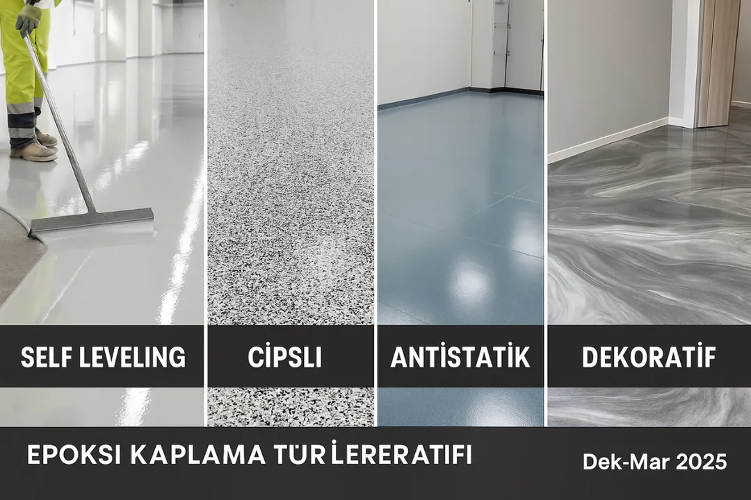 Self leveling, cipsli, antistatik ve dekoratif epoksi uygulama türleri – Dek-Mar 2025 