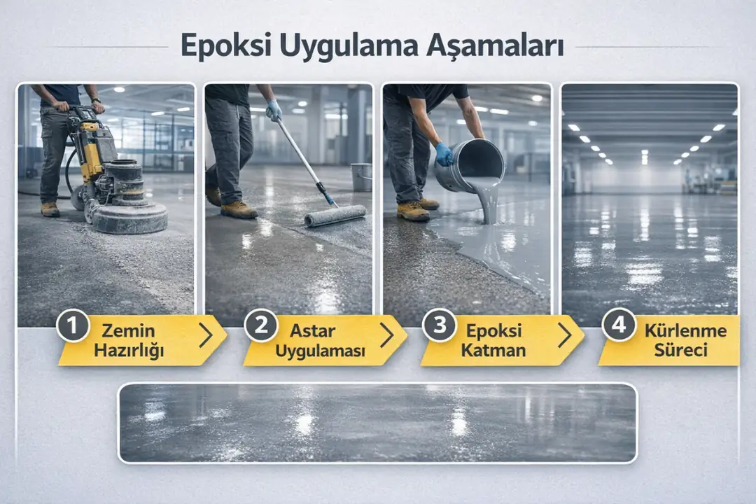 Epoksi uygulaması nasıl yapılır? Zemin hazırlığından kürlenmeye kadar adım adım süreç&nbsp;