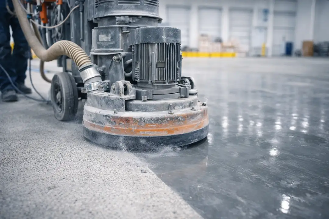 epoksi zemin kaplama öncesi beton taşlama işlemi