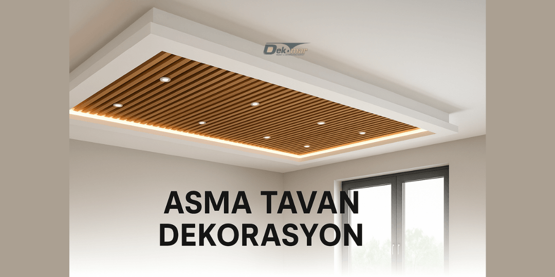   Modern ve şık LED aydınlatmalı ahşap detaylı asma tavan dekorasyonu örneği