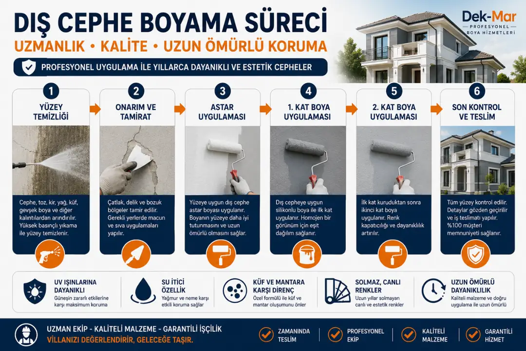 Dış cephe boyama uygulama süreci&nbsp;