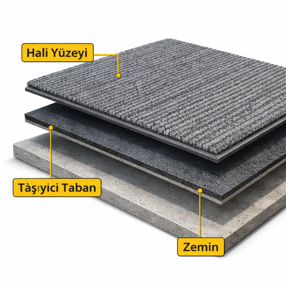 İstanbul projelerinde kullanılan karo halı modüler yapı kesiti&nbsp;