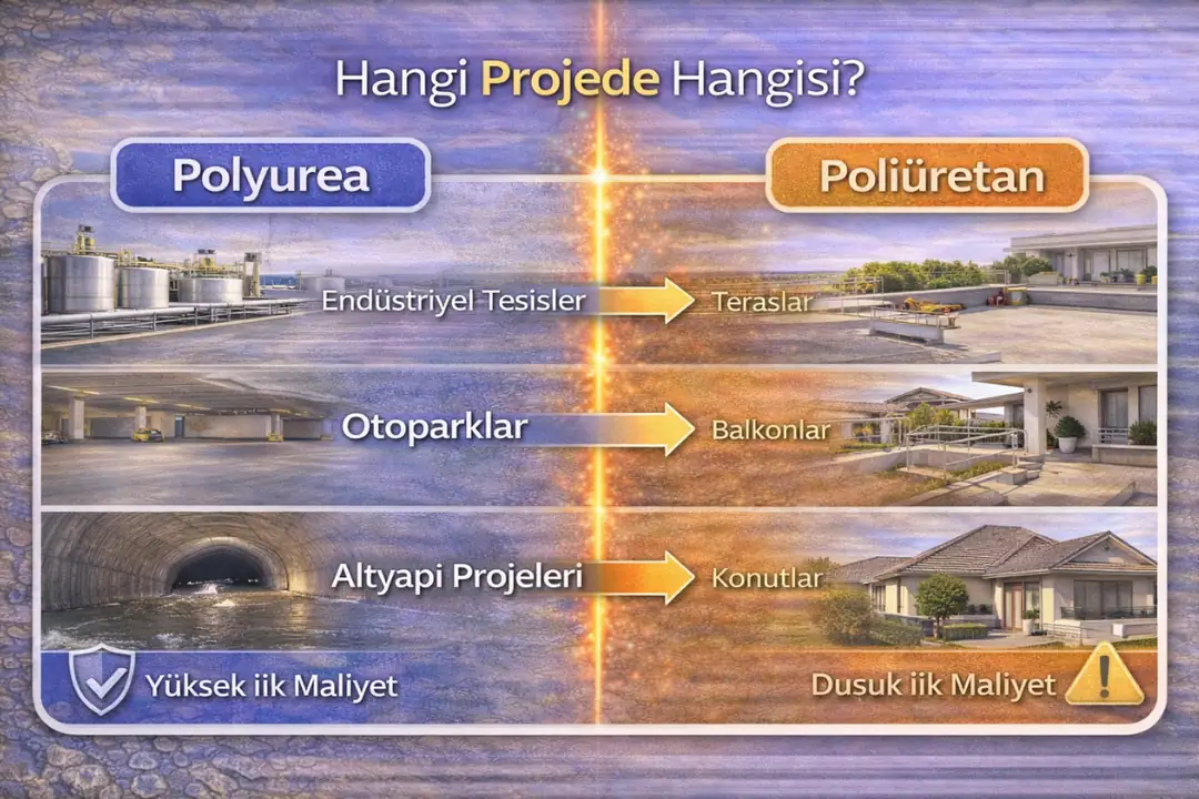 Polyurea ve poliüretan kullanım alanları, hangi projede hangisi tercih edilmeli.&nbsp;