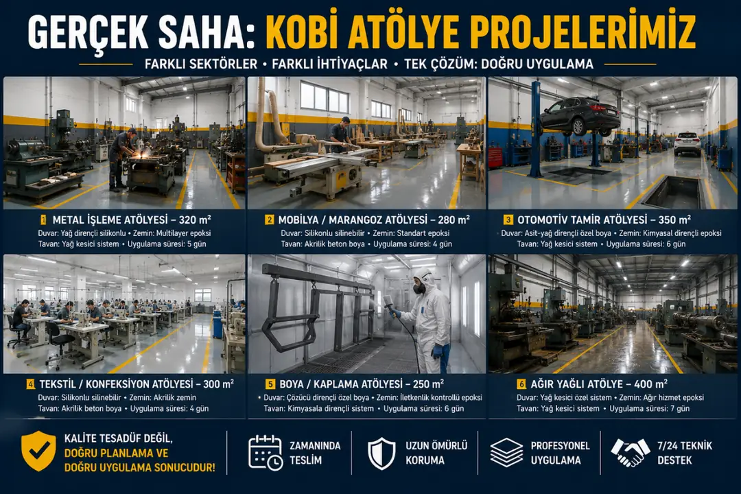 İstanbul sanayi sitesinde yapılan gerçek atölye boyama ve epoksi zemin uygulaması&nbsp;