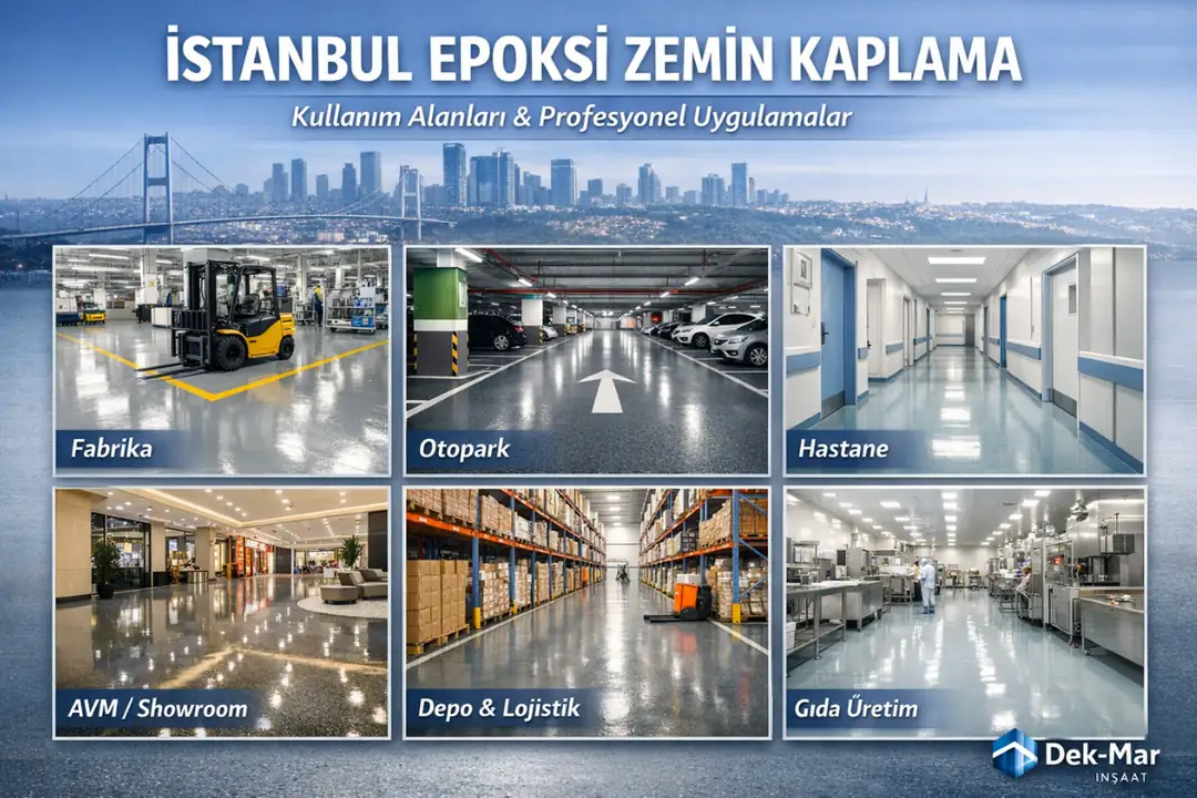 İstanbul epoksi zemin kaplama kullanım alanları fabrika otopark hastane AVM showroom örnek uygulamalar