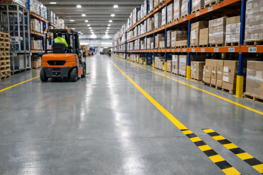 Depo ve lojistik merkezlerinde forklift trafiğine uygun epoksi zemin kaplama