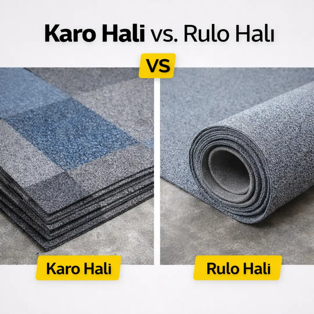 Karo halı ve rulo halı karşılaştırması, montaj ve kullanım farkları