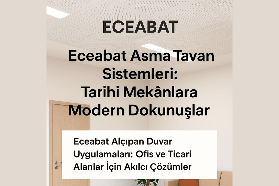 Eceabat’ta tarihi mekânlara modern bir dokunuş sunan asma tavan sistemleri ve alçıpan duvar uygulamaları.