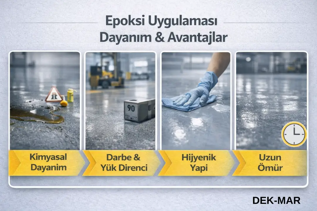 Epoksi uygulamasının dayanıklılık, hijyen ve uzun ömürlü kullanım avantajları&nbsp;