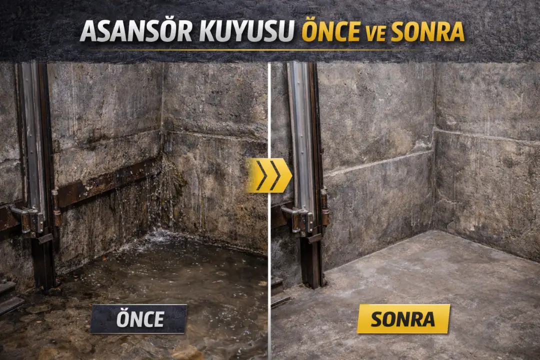 Asansör kuyusu izolasyonu öncesi ve sonrası karşılaştırma