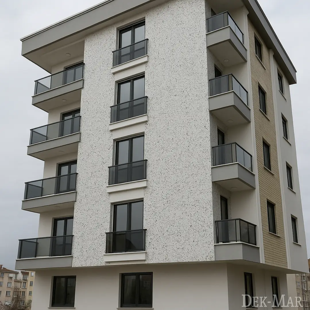 Dek-Mar İnşaat referans projesi – Maltepe dış cephe mantolama uygulaması 2025 – Dalmaçyalı sistem örneği.