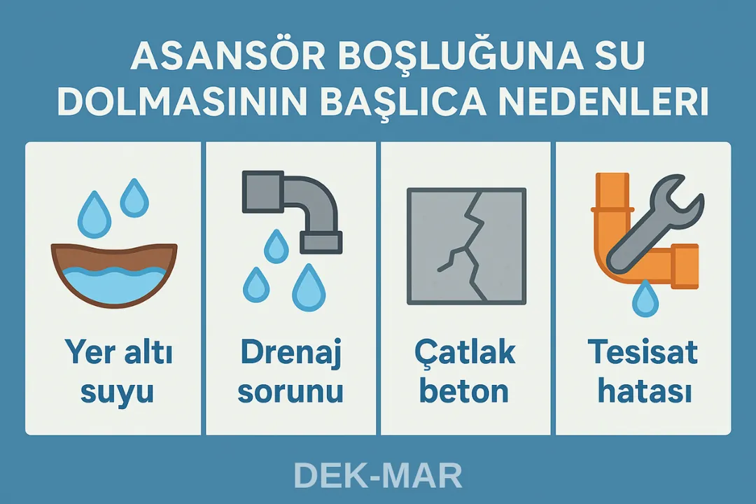 Asansör boşluğuna su dolmasının başlıca nedenleri 