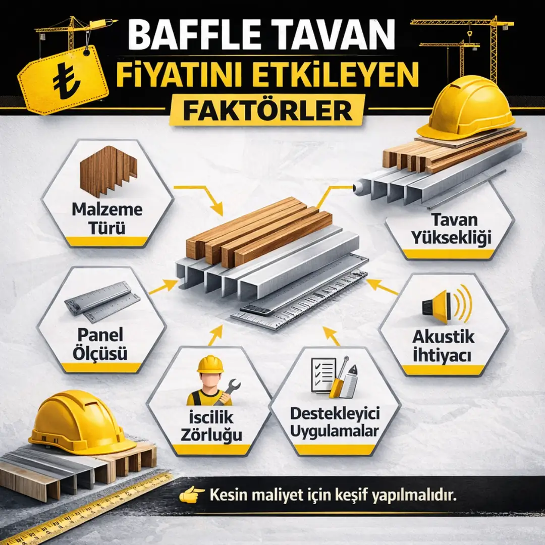İstanbul baffle tavan fiyatları neden değişir, m2 maliyet hesaplama, malzeme ve işçilik farkları detaylı anlatım&nbsp;