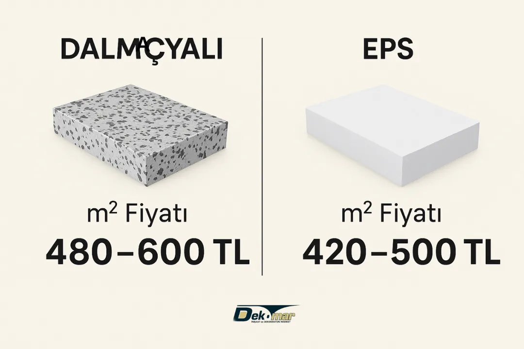 Dalmaçyalı mantolama ve EPS mantolama fiyat karşılaştırma tablosu. 
