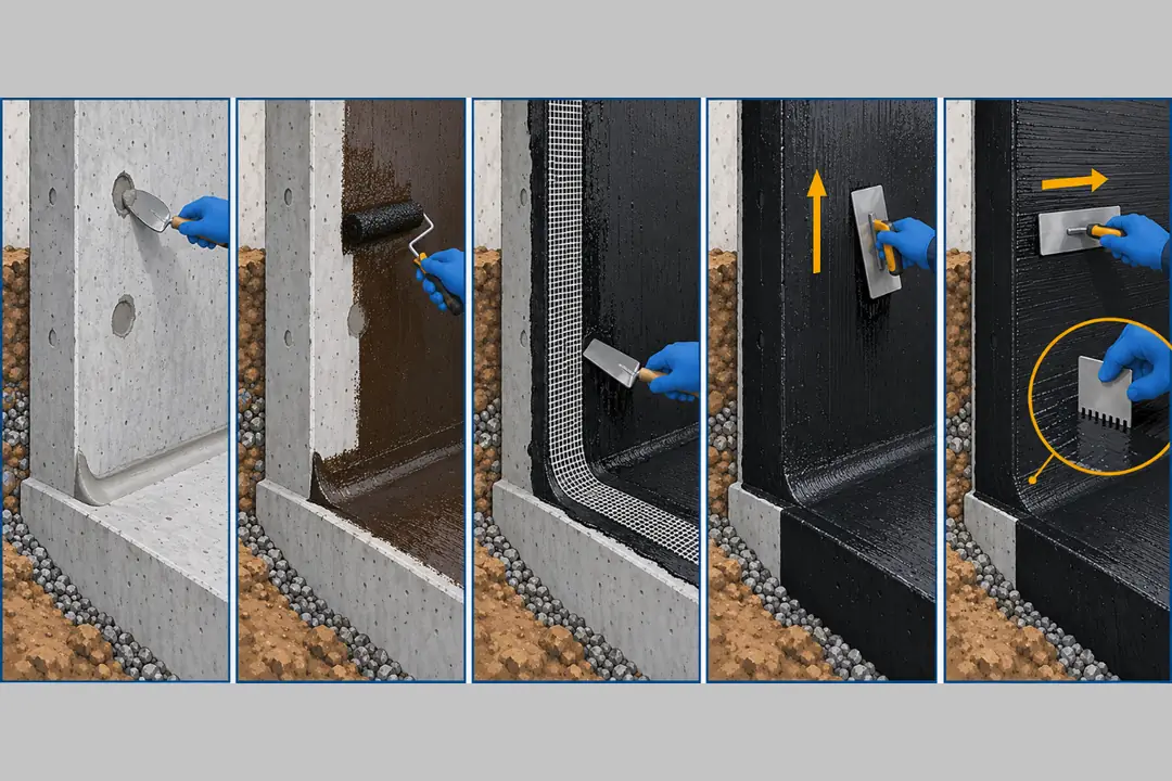 beton sürme izolasyon uygulama aşamaları – yüzey hazırlığı, astar, detay takviyesi, iki kat membran