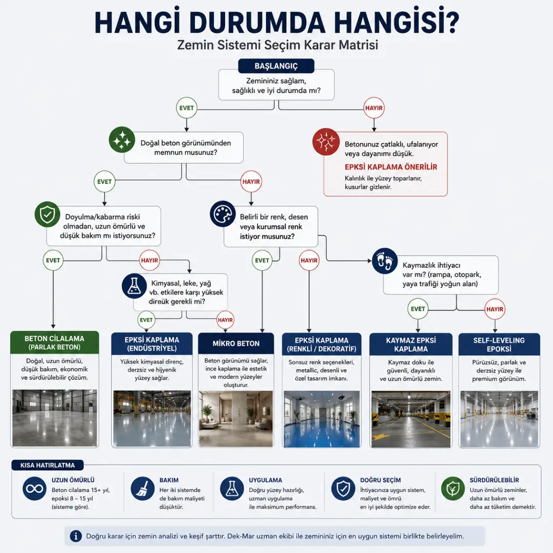 Zemin sistemi seçim karar matrisi&nbsp;