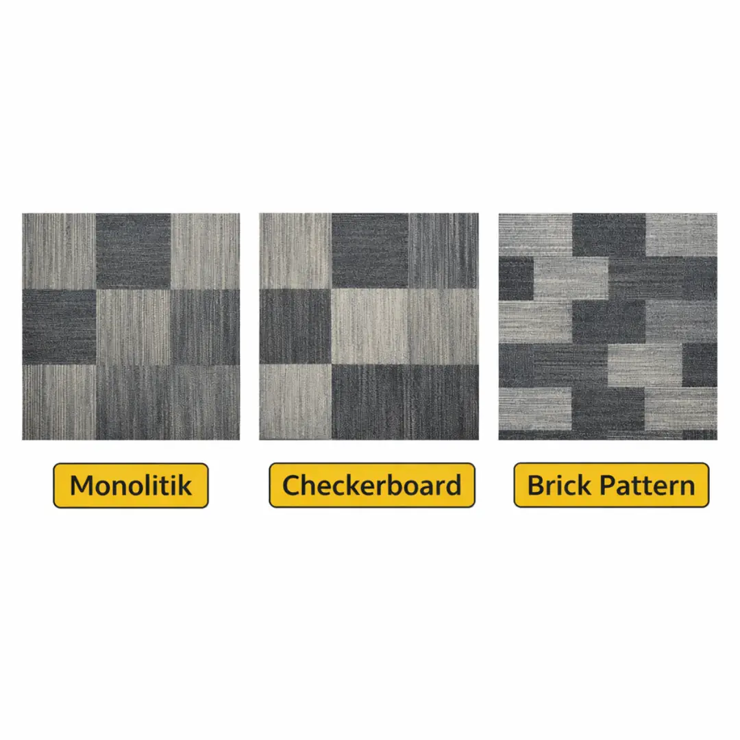 Karo halı döşeme desen seçenekleri&nbsp;