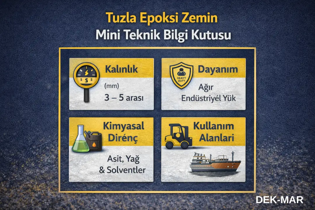 Tuzla tersane ve sanayi epoksi zemin kaplama teknik özellikleri&nbsp;