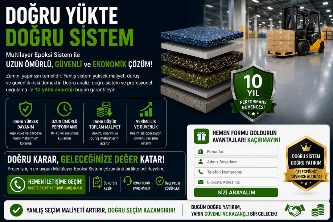 Profesyonel multilayer epoksi zemin kaplama uygulaması&nbsp;