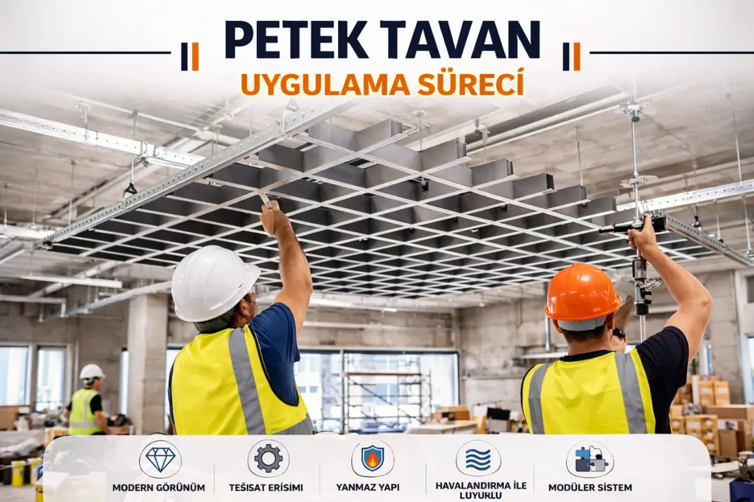 Petek tavan montaj sürecinde taşıyıcı sistem kurulumu ve saha uygulama aşamaları&nbsp;