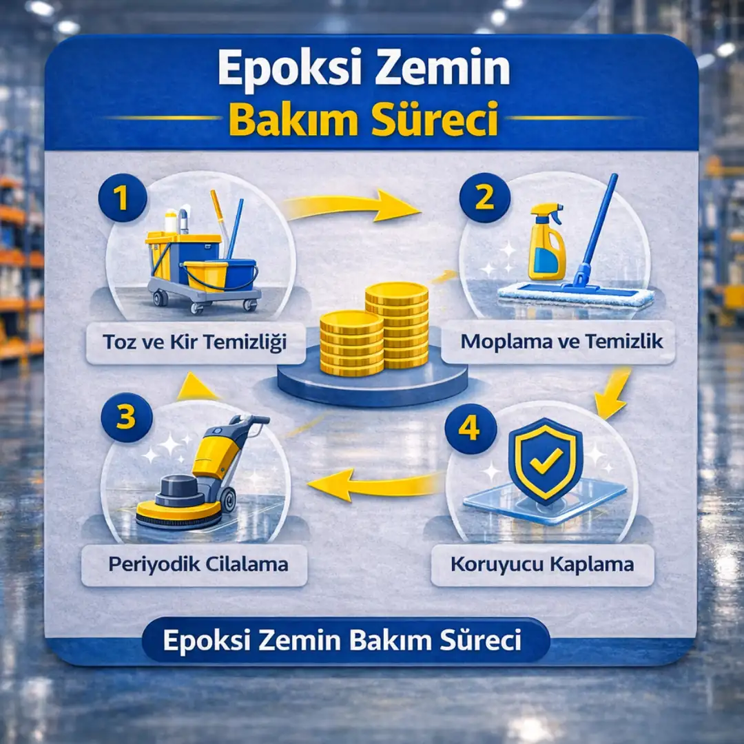 epoksi zemin bakım süreci temizlik ve koruma adımları&nbsp;