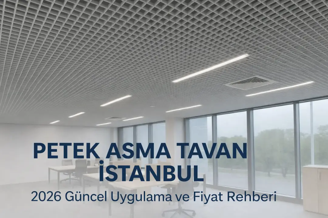 İstanbul modern ofislerinde petek asma tavan uygulamaları – 2026 güncel fiyatlar ve estetik tavan çözümleri.&nbsp;&nbsp;