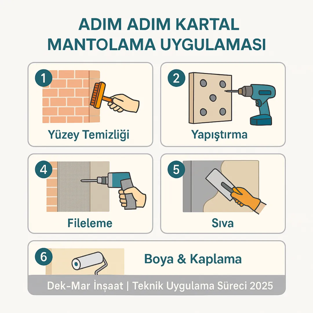 Kartal dış cephe mantolama adım adım uygulama aşamaları – Dek-Mar İnşaat rehberi 2025