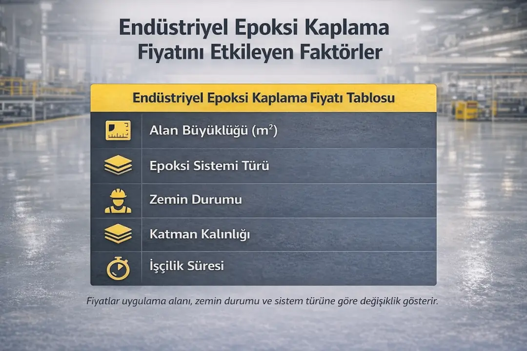 Endüstriyel epoksi kaplama fiyatını etkileyen faktörler – alan, zemin durumu ve sistem türü&nbsp;