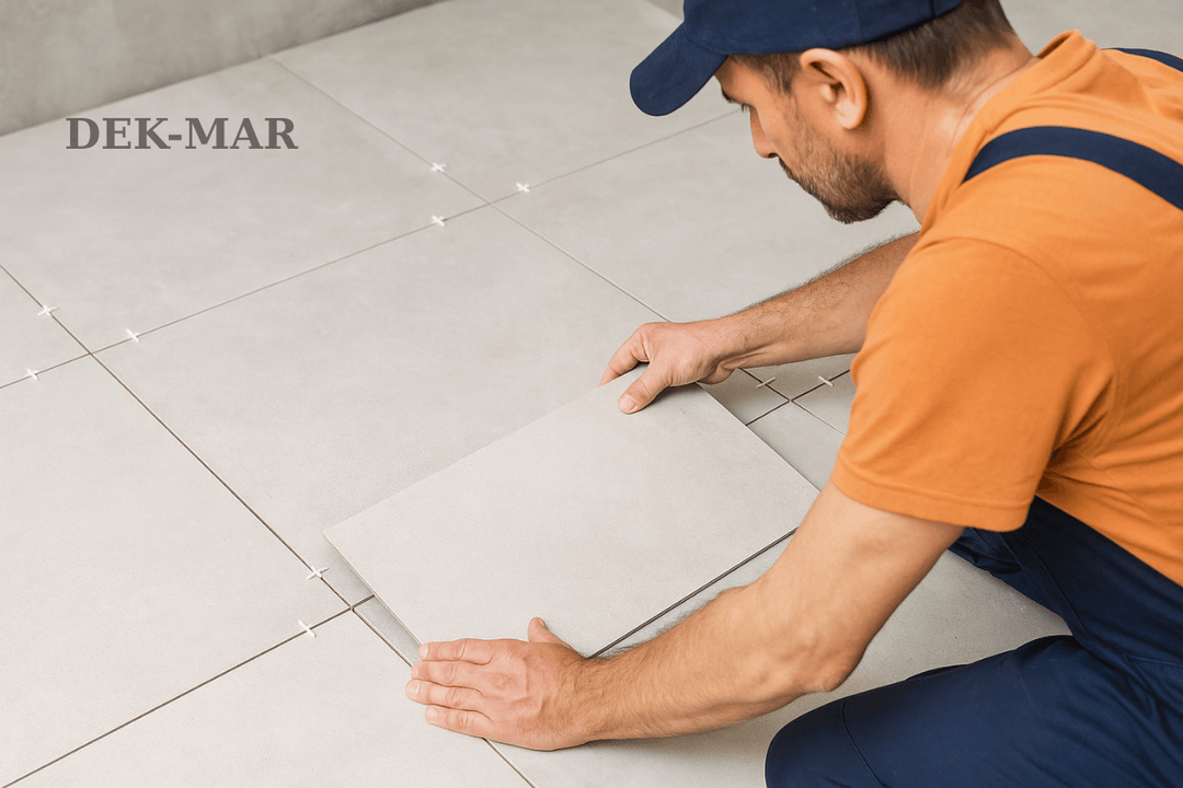 Fayans döşeme işlemi – derz aralıklarının eşit ayarlanması 