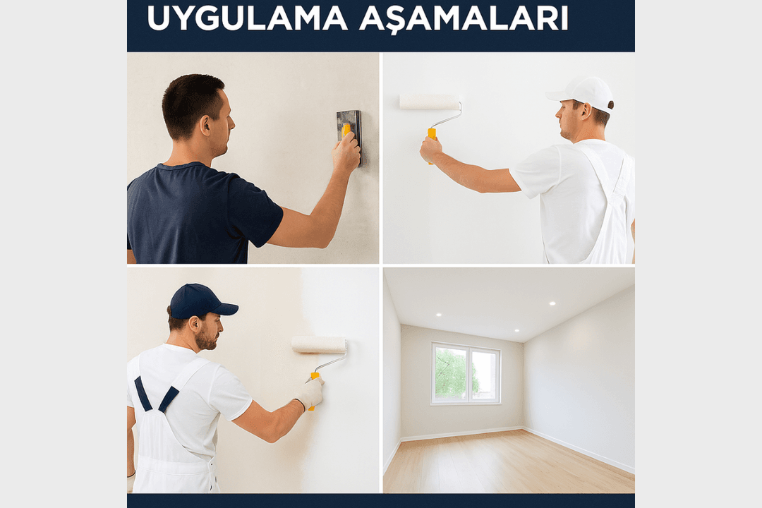 140 metrekare ev boyama aşamaları – astar, ilk kat ve ikinci kat uygulaması – Dek-Mar İnşaat 2025