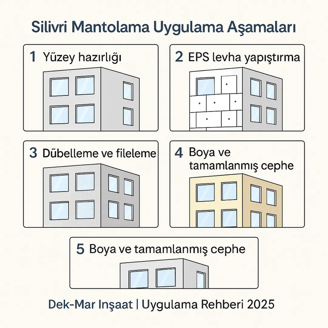 Silivri dış cephe mantolama uygulama aşamaları – Dek-Mar profesyonel uygulama rehberi 2025