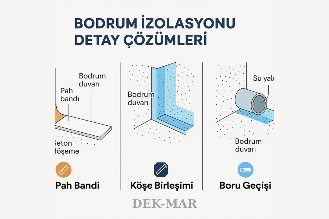 Bodrum izolasyonu detay çözümleri – pah bandı, köşe birleşimi, boru geçişi