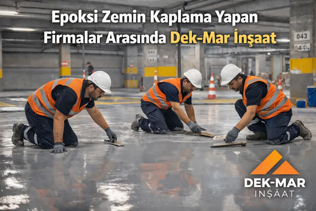 Epoksi zemin kaplama yapan firmalar arasında Dek-Mar İnşaat epoksi zemin uygulaması.