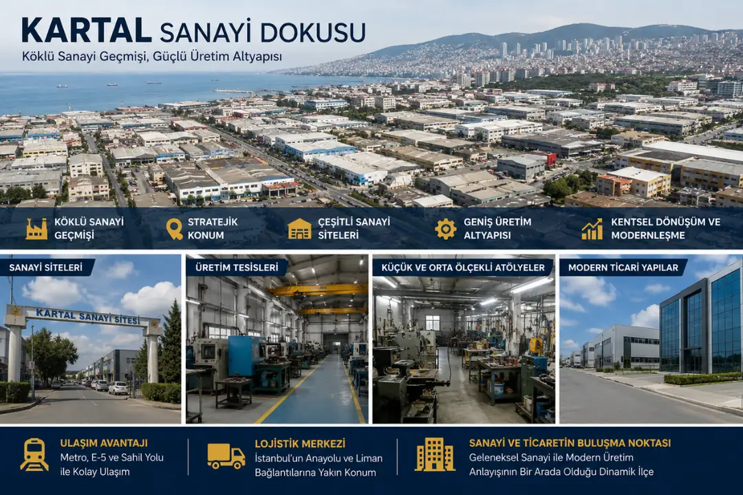 Kartal sanayi sitesi ve üretim tesisleri genel görünümü&nbsp;