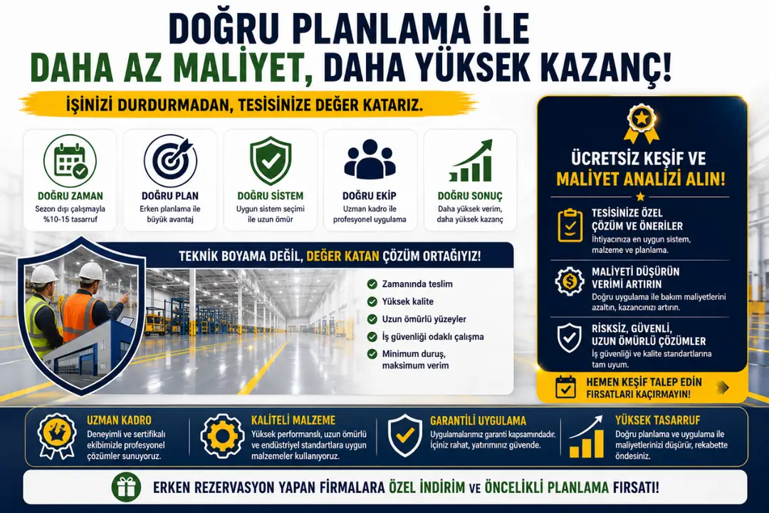 Fabrika boyama sonrası modern üretim tesisi profesyonel dönüşüm görüntüsü&nbsp;