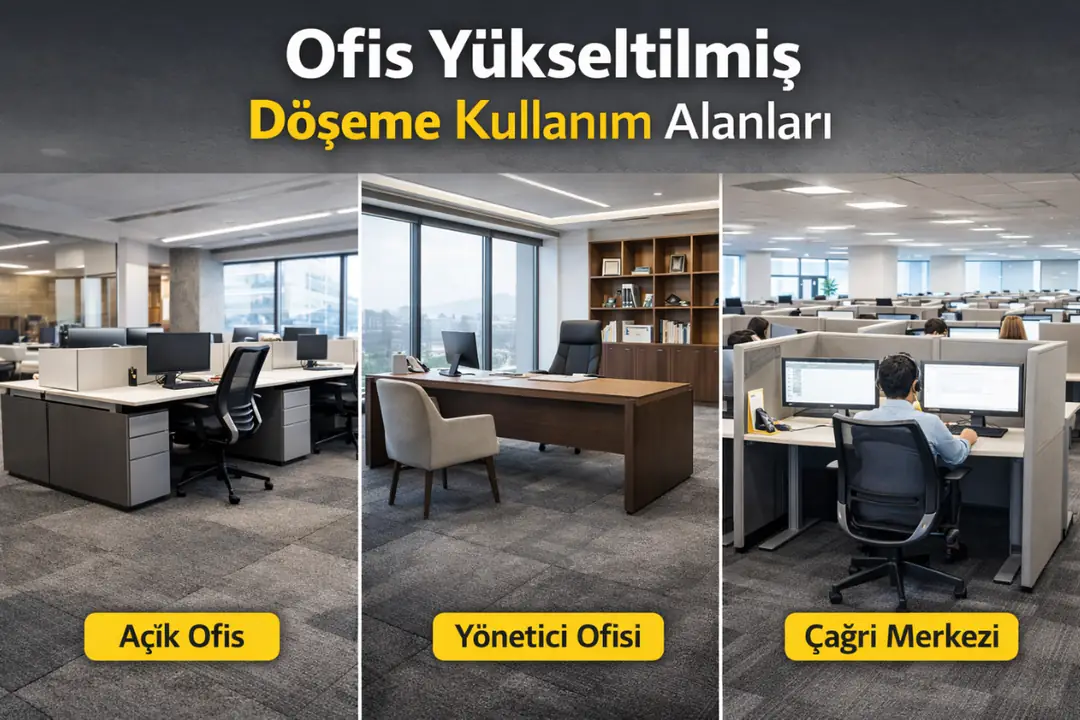 Ofis yükseltilmiş döşeme kullanım alanları açık ofis plaza&nbsp;
