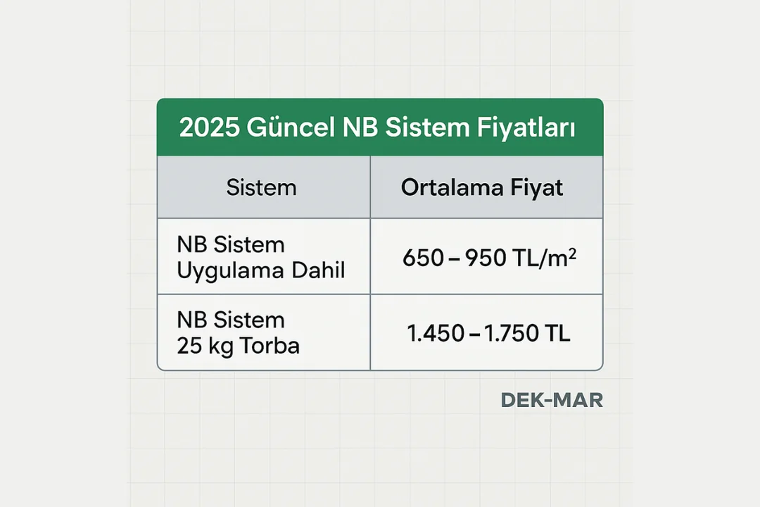 KÖSTER NB Sistem 2025 fiyat tablosu – uygulama dahil ve malzeme fiyatı – negatif su basıncı yalıtımı maliyet tablosu – Dek-Mar