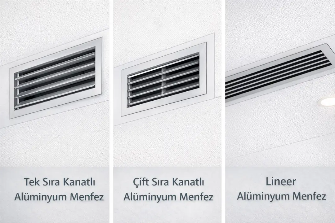 Tek sıra çift sıra ve lineer alüminyum menfez modelleri