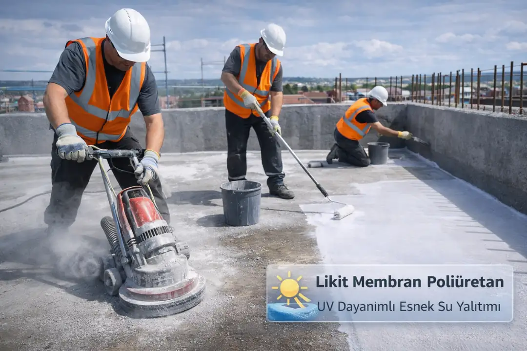 Profesyonel ekip tarafından yüzey hazırlığı ve su yalıtım uygulama süreci