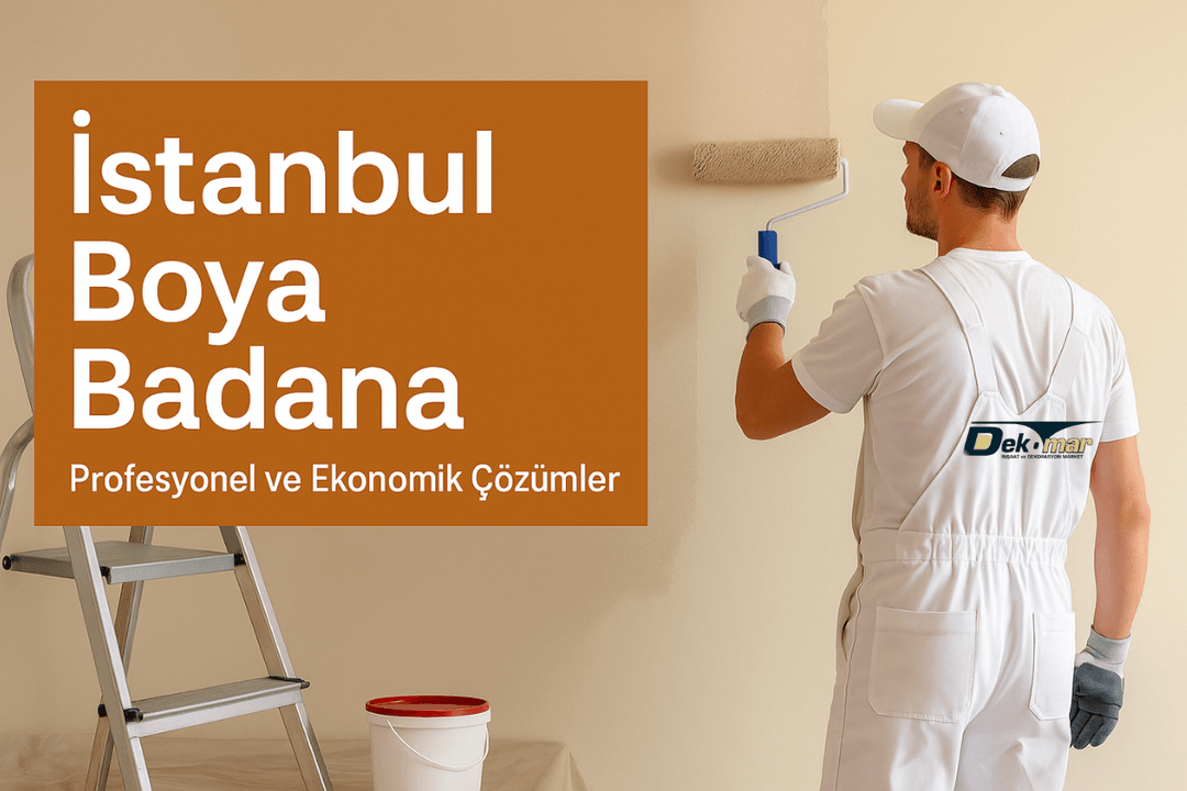 İstanbul boya badana hizmeti sunan profesyonel usta, temiz işçilikle iç cepheyi boyuyor – Dek-Mar İnşaat kalitesiyle 